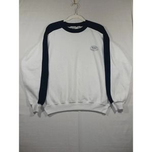 Vintage MacGregor White Navy Blue Stripe Arm Sweatshirt Crewneck XL